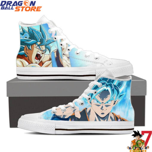 DBZ Goku Blue Super Saiyan Wave High-Top Sneakers - Dragon Ball Store