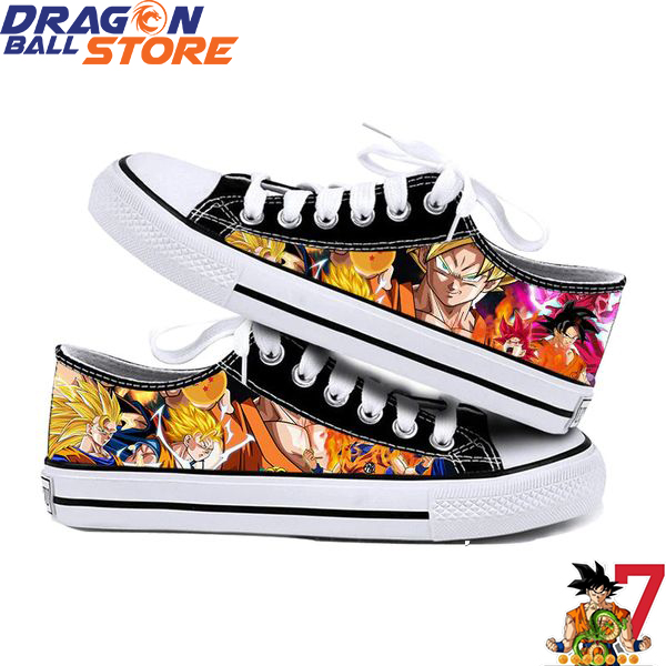Dragon Ball Son Goku All Forms Canvas Low Top Shoes
