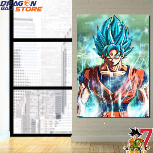 Dragon Ball Son Goku God Blue Canvas (1) copy - Dragon Ball Store