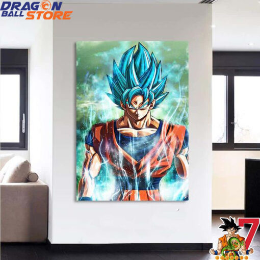 Dragon Ball Son Goku God Blue Canvas (2) copy - Dragon Ball Store