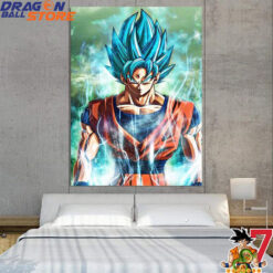 Dragon Ball Son Goku God Blue Canvas - Dragon Ball Store