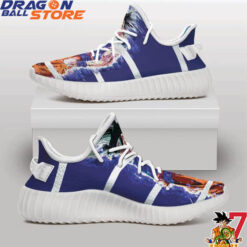 Bruised Son Goku Stripes Navy Blue Dragon Ball Z Yeezy Shoes