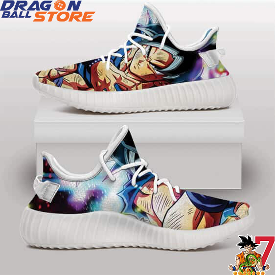 Bruised Son Goku Ultra Instinct Colorful Aura Yeezy Shoes