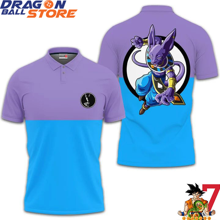Dragon Ball Beerus Polo Shirts Purple And Blue