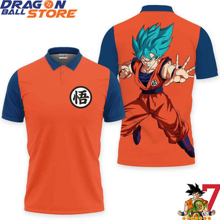 Dragon Ball Goku Blue Polo Shirts