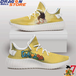 Dragon Ball Kid Goku Fight Stance Yellow Yeezy Sneakers