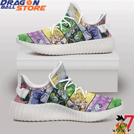 Dragon Ball Z Protagonists and Villains Vibrant Yeezy Sneakers