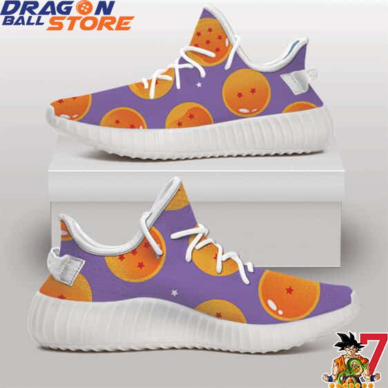Dragon Balls Namekian Wish Orbs Pattern Purple Yeezy Shoes