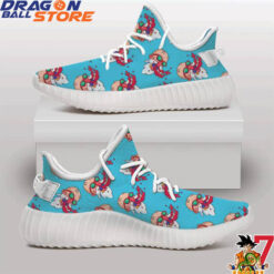 Master Roshi Bloody Nose Pattern Blue Yeezy Sneakers