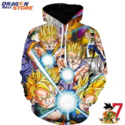 DBZ Goku Gohan Goten Super Saiyan Kamehameha Color Design Hoodie