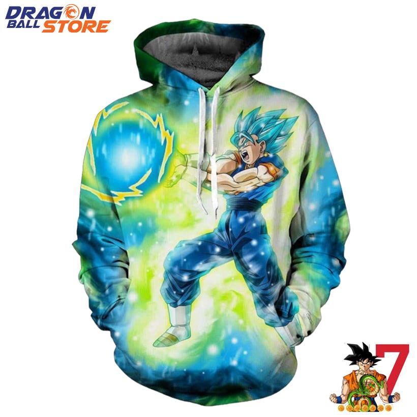 DBZ Goku Super Saiyan Blue SSGSS Kamehameha Power Attack Hoodie