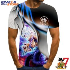 DBZ Son Goku Amazing Lightning Power Up White Hair T-Shirt