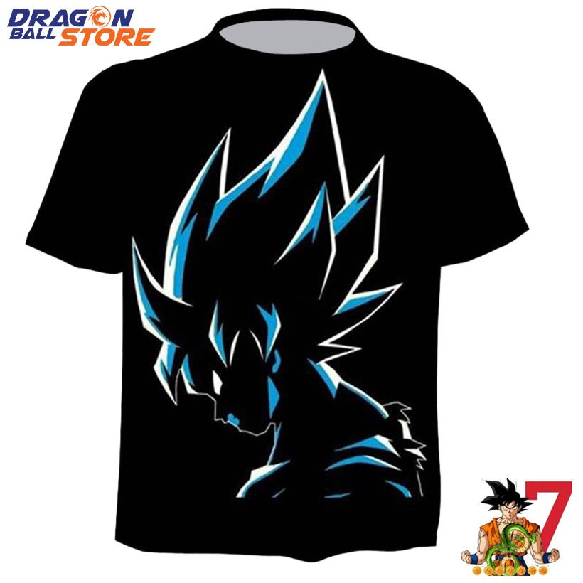 DBZ Son Goku Angry Head Down Lightning T-Shirt