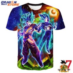 Dragon Ball Goku And Vegeta Colorful Power Up T-Shirt