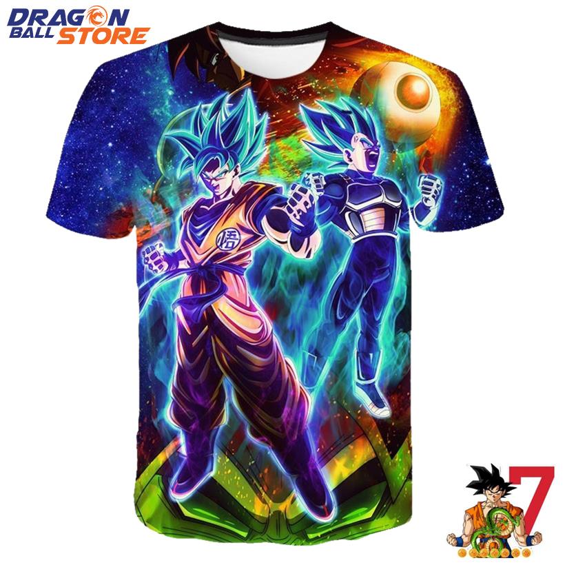Dragon Ball Goku And Vegeta Colerful Power Up T-Shirt