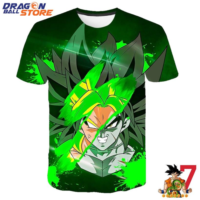 Dragon Ball Son Goku Angry Face Green T-Shirt