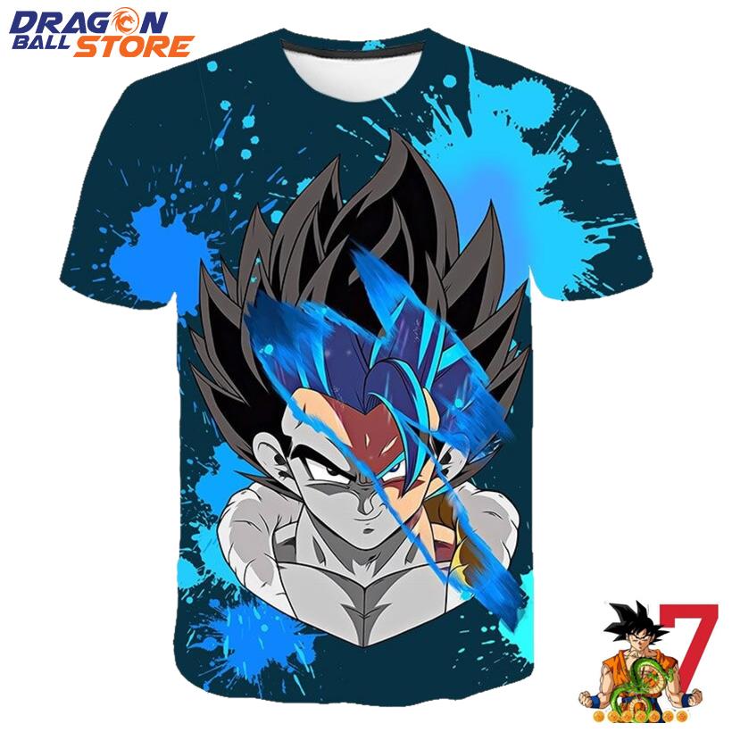 Dragon Ball Son Goku Smiling Face Blue T-Shirt