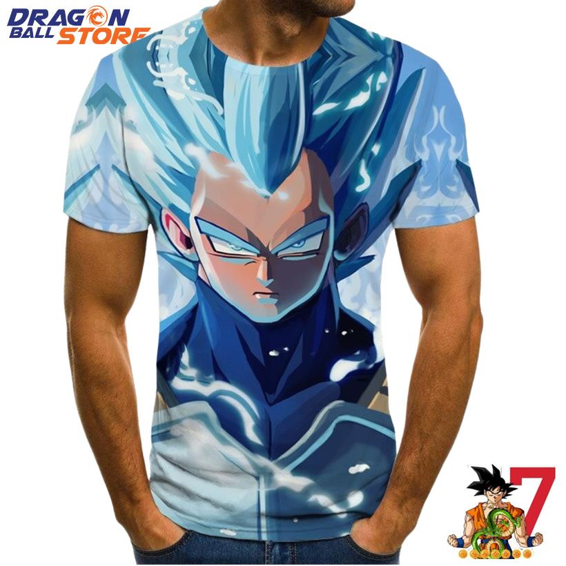 Dragon Ball Super Saiyan Vegeta Blue Serious Face T-Shirt