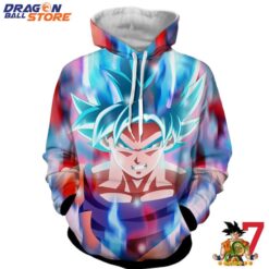 Dragon Ball Super Strong Mighty Son Goku Red Blue Aura Hoodie