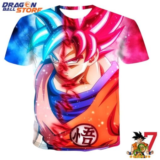 Dragon Ball Z Super Saiyan Son Goku Pink Blue Hair T-Shirt