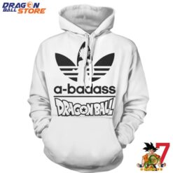 Dragon Ball Hoodie ABadass Adidas Parody Dragon Ball Goku White Stylish Hoodie