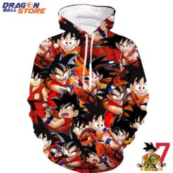 Dragon Ball Hoodie Angry Mad Kid Goku Character Pattern Kamehameha 3D Dragonball Hoodie