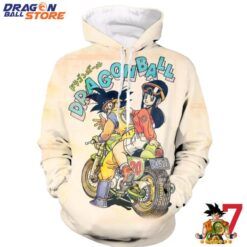 Dragon Ball Hoodie DBZ Goku Chi Chi Biker Motorbike Glasses Cool Design Pocket Hoodie