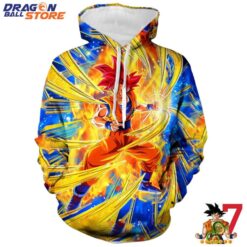 Dragon Ball Hoodie DBZ Goku Super Saiyan Power Aura Fire Hoodie