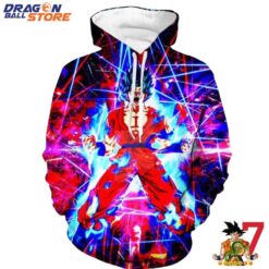 Dragon Ball Hoodie DBZ Super Saiyan Blue Goku Aura Power Angry Fashionable Trendy Hoodie