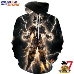 Dragon Ball Hoodie DBZ Super Saiyan Blue Goku Aura Power Angry Hoodie