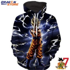 Dragon Ball Hoodie Dragon Ball DBZ Goku Lightening Thunder Powerful Cool Hoodie