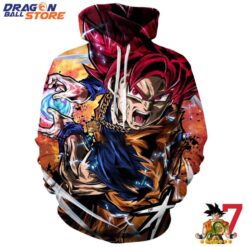 Dragon Ball Hoodie Dragon Ball Goku Super Saiyan Red Epic Kamehameha Hoodie