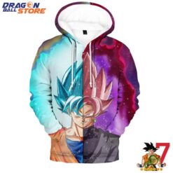 Dragon Ball Hoodie Dragon Ball Son Goku Black And Blue Half Face Hoodie