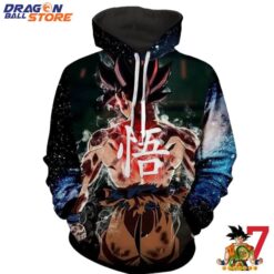 Dragon Ball Hoodie Dragon Ball Super Goku Kanji Symbol Epic Back View Hoodie