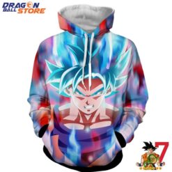 Dragon Ball Hoodie Dragon Ball Super Strong Mighty Son Goku Red Blue Aura Hoodie