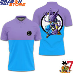 Dragon Ball Polo Shirts - Dragon Ball Beerus Polo Shirts Purple And Blue