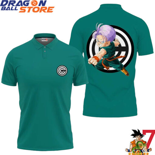 Dragon Ball Polo Shirts - Dragon Ball Trunks Polo Shirts Green