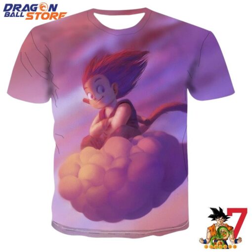 Dragon Ball T-Shirt - Cute Kid Goku Ride Flying Nimbus T-Shirt