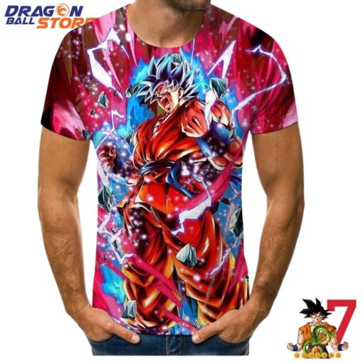 Dragon Ball T-Shirt - DBZ Blue Hair Son Goku God Mode T-Shirt