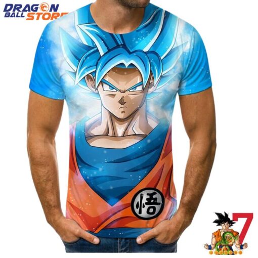 Dragon Ball T-Shirt - DBZ Son Goku Epic Super Saiyan Blue T-Shirt