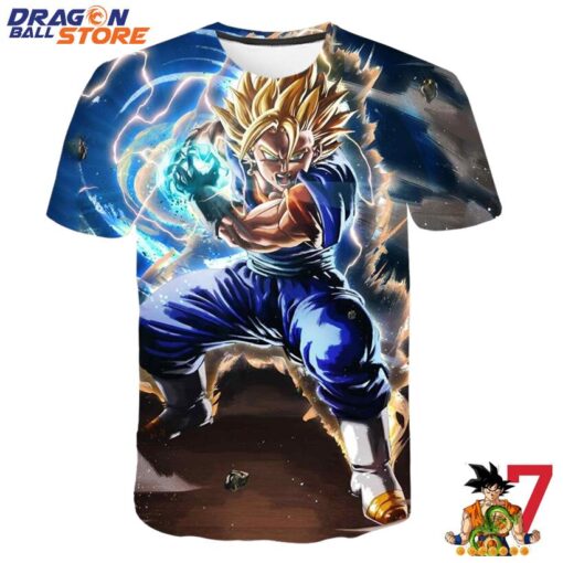 Dragon Ball T-Shirt - DBZ Vegeta Kamehameha Powerful Super Saiyan Trendy T-Shirt