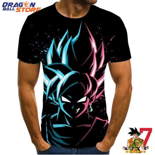 Dragon Ball T-Shirt - Dragon Ball Black Goku Smiling Face Lightning T-Shirt