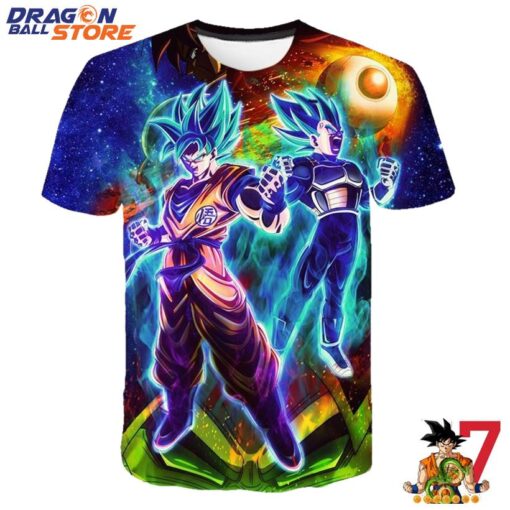Dragon Ball T-Shirt - Dragon Ball Goku And Vegeta Colorful Power Up T-Shirt