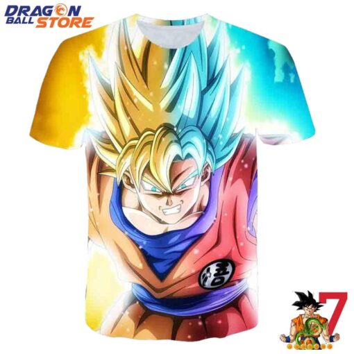 Dragon Ball T-Shirt - Dragon Ball Goku Blue Super Saiyan Angry Face T-Shirt