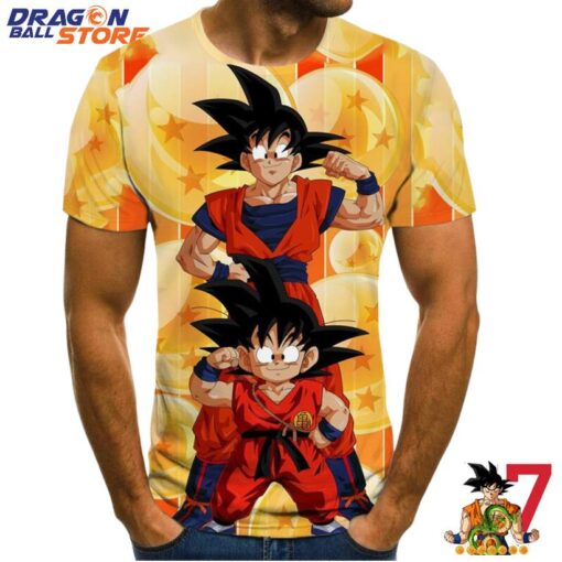 Dragon Ball T-Shirt - Dragon Ball Kid And Adult Son Goku T-Shirt