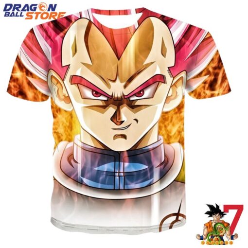 Dragon Ball T-Shirt - Dragon Ball Vegeta Pink Charging Smile Face T-Shirt