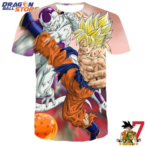 Dragon Ball T-Shirt - Dragon Ball Z Angry Frieza VS Goku Fighting T-Shirt