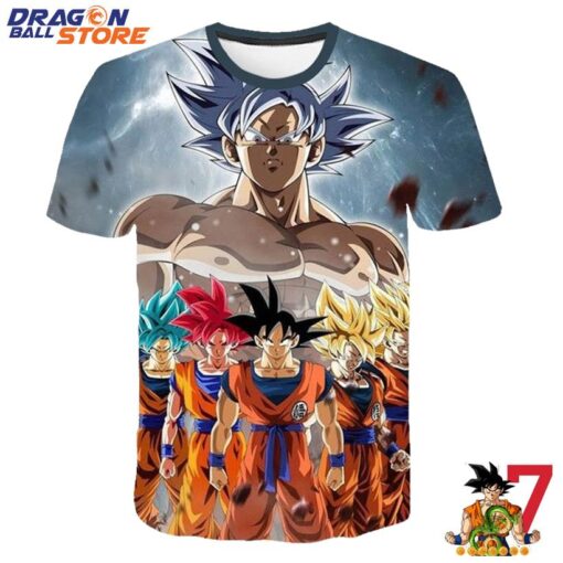 Dragon Ball T-Shirt - Dragon Ball Z Son Goku All Levels Super Saiyan T-Shirt