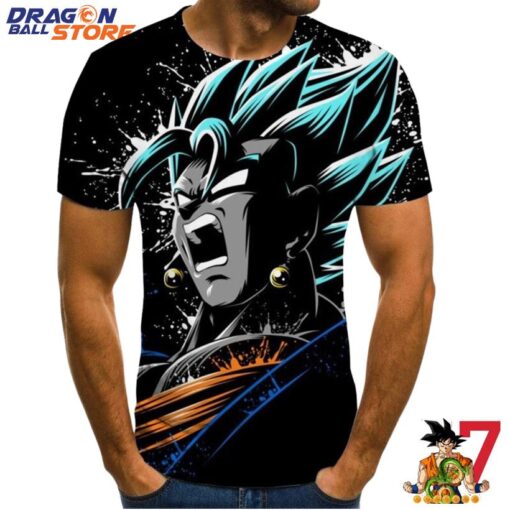 Dragon Ball T-Shirt - Dragon Ball Z Super Saiyan Son Goku With Blue Hair T-Shirt