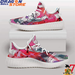 Dragon Ball Yeezy - Dragon Ball Z Villain Frieza Red Energy Blast Yeezy Sneakers